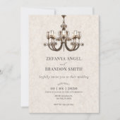 Klassische antike Kronleuchter Hochzeit Einladung (Vorderseite)