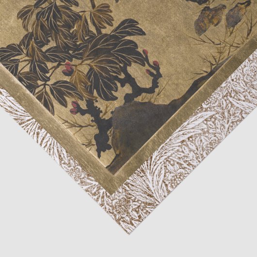 Klassische antike Lacquered Commode & Screen Art Seidenpapier (Detail)