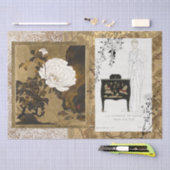 Klassische antike Lacquered Commode & Screen Art Seidenpapier (Handwerk)