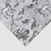 Klassische antike römische Mosaiktiere Grau Seidenpapier (Detail)