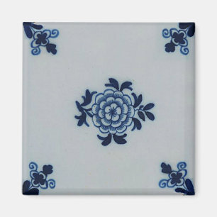 Klassische Antiquitäten-Delfter Blaue Fliese - Flo Magnet