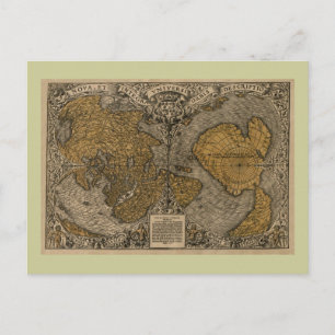 Klassische Antiquitäten Weltkarte 1531 von Oronce Postkarte