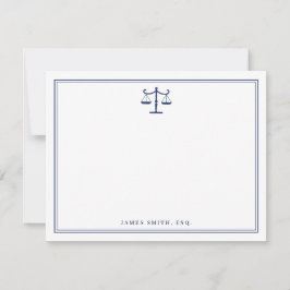 Klassische Anwaltskarte mit Justizskala Mitteilungskarte