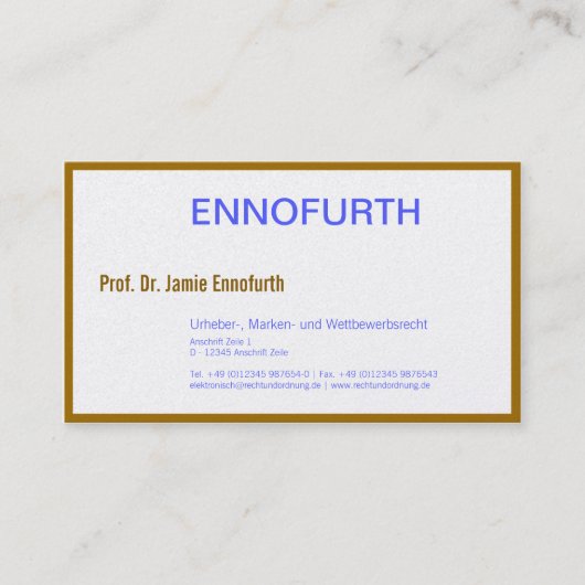 Klassische Anwaltskarten Visitenkarte (Vorderseite)