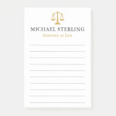 Klassische Anwaltsskala für Richter Black Gold Post-it Klebezettel (Vorderseite)