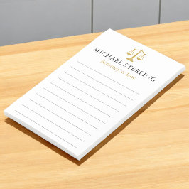 Klassische Anwaltsskala für Richter Black Gold Post-it Klebezettel