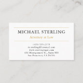 Klassische Anwaltsskala für Richter Black Gold Visitenkarte (Rückseite)