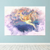 *~* Klassische AP14 Angel Woman Fairy Gold Ephemer Leinwanddruck (Insitu (Holzboden))
