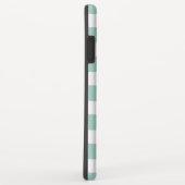 Klassische Aqua-Minze Stripes das mit Monogramm Case-Mate iPhone Hülle (Hinten/Rechts)
