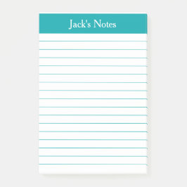 Klassische Aquamarine Linde Personalisiert Post-it Klebezettel