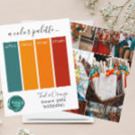 Klassische Aquamarine Orangefarbene Hochzeitsfarbe<br><div class="desc">Classy Aquamarin Orange Wedding Farbpalette Karte 2024</div>