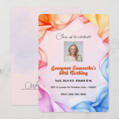 Klassische Aquarellbilder Geburtstag Personalisier Einladung (Vorne/Hinten)