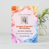 Klassische Aquarellbilder Geburtstag Personalisier Einladung (Stehend Vorderseite)