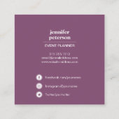 Klassische Aquarellblütenpeony Social Media Icons Quadratische Visitenkarte (Rückseite)