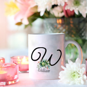 Klassische Aquarellfarben-Wildblumen Buchstaben Ka Kaffeetasse
