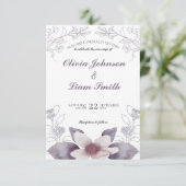 Klassische Aquarellflorale Hochzeit Einladung (Stehend Vorderseite)