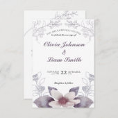 Klassische Aquarellflorale Hochzeit Einladung (Vorne/Hinten)