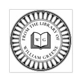 Klassische Architektur Holzmonogramm Ex Libris Gummistempel (Prägung)