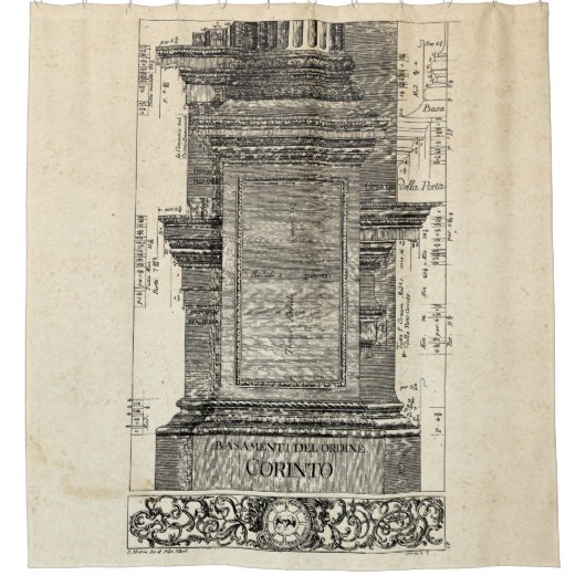 Klassische Architektur, korinthische Kolonne 1725 Duschvorhang (Vorderseite)