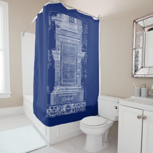 Klassische Architektur, korinthische Kolonne 1725 Duschvorhang (Beispiel)