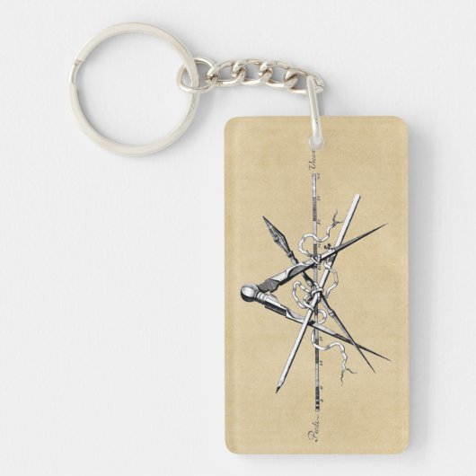 Klassische Architektur-zeichnenwerkzeuge Schlüsselanhänger (Vorderseite)