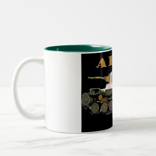Klassische Armee-Tanker-Kaffee-Tasse Zweifarbige Tasse (Links)