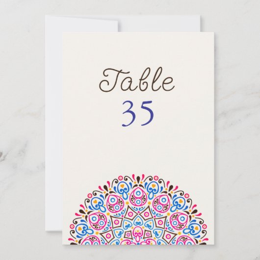 Klassische Art Deco Mandala Hochzeit Tischnummer (Vorderseite)