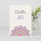 Klassische Art Deco Mandala Hochzeit Tischnummer (Stehend Vorderseite)