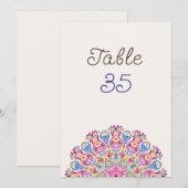 Klassische Art Deco Mandala Hochzeit Tischnummer (Vorne/Hinten)