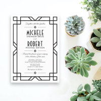 Klassische Art Deco Moderne Schwarz Rahmen Weiße H