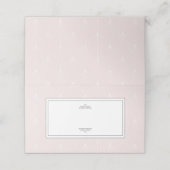 Klassische Art Deco Muster Rosa Place Name Card Platzkarte (Außenseite Aufgefaltet)