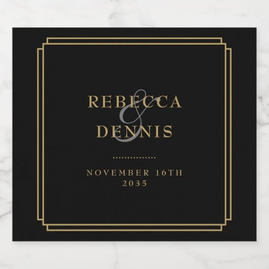 Klassische Art Deco Schaumweinetikett (Einzelnes Label)