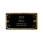 Klassische Art Deco Vintage Rücksendeadresse Adressaufkleber (Vorne)