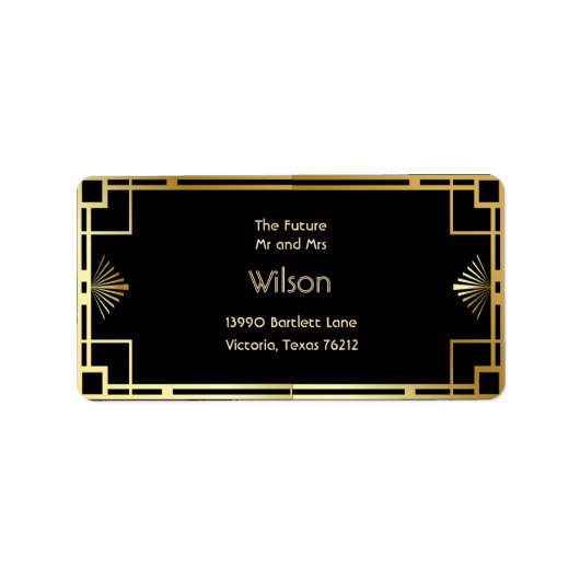 Klassische Art Deco Vintage Rücksendeadresse Adressaufkleber (Vorne)