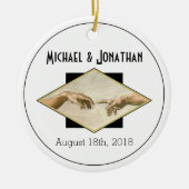 Klassische Art Gay Wedding Keepake Keramik Ornament (Vorne)