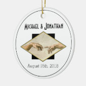 Klassische Art Gay Wedding Keepake Keramik Ornament (Links)