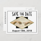 Klassische Art Gay Wedding rettet das Datum Ankündigungspostkarte (Vorne/Hinten)