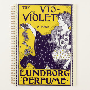 Klassische Art Nouveau Frau Lila Blumen Kunstwerk Planer