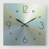 Klassische atmosphärische Silbereffekte Schlichte Quadratische Wanduhr (Vorderseite)