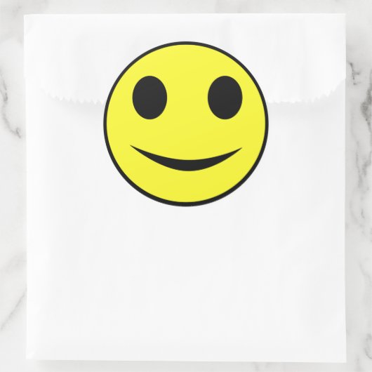 Klassische Aufkleber mit gelbem Gesicht (Tasche)
