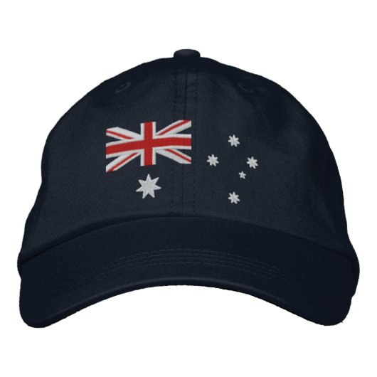 Klassische australische Flaggenstickerei Bestickte Baseballkappe (Vorderseite)