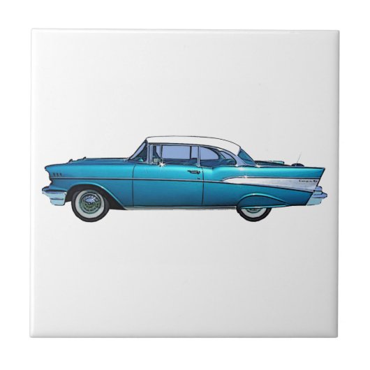 Klassische Auto Chevy BelAire Gewohnheitsfliese Fliese (Vorderseite)