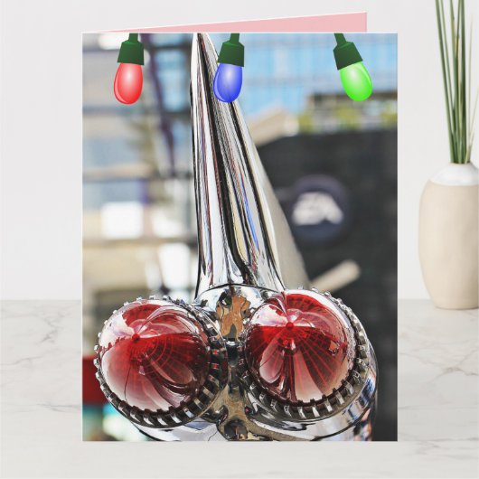 KLASSISCHE AUTO-FINS-CADDY-WEIHNACHTSKARTEN KARTE (Vorderseite)