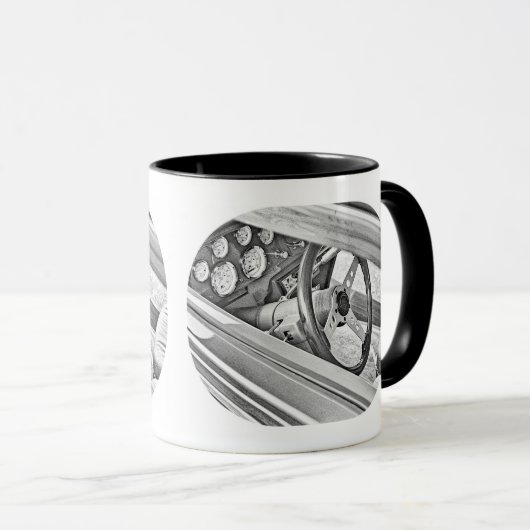 Klassische Autoansicht im Fahrerfenster - zwei Sei Tasse (VorderseiteRechts)