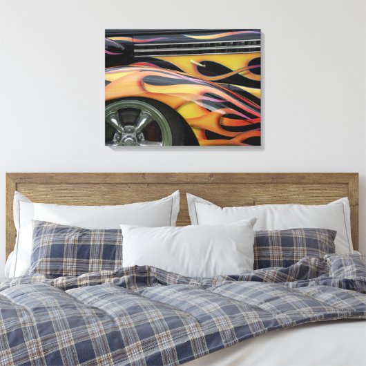 KLASSISCHE AUTOFLAMMEN LEINWANDDRUCK (Insitu (Schlafzimmer))