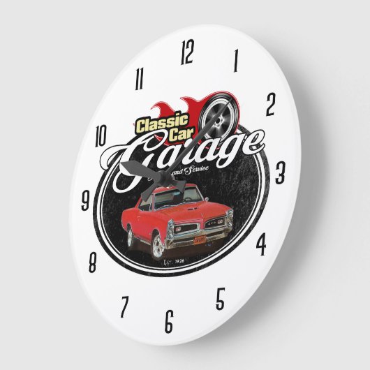 Klassische Autogarage GTO Große Wanduhr (Winkel)