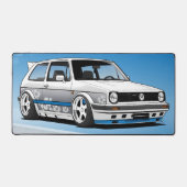 Klassische Autokultur, Custom Golf Weiß Blume Schreibtischunterlage (Vorderseite)