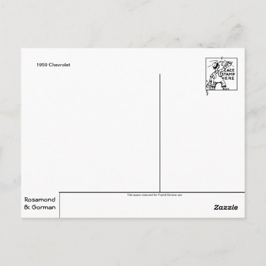 Klassische Automobil-Postkarte Postkarte (Rückseite)