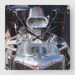 Klassische Automobil-Wanduhr Quadratische Wanduhr