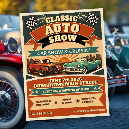 Klassische Automobilausstellung Flyer
